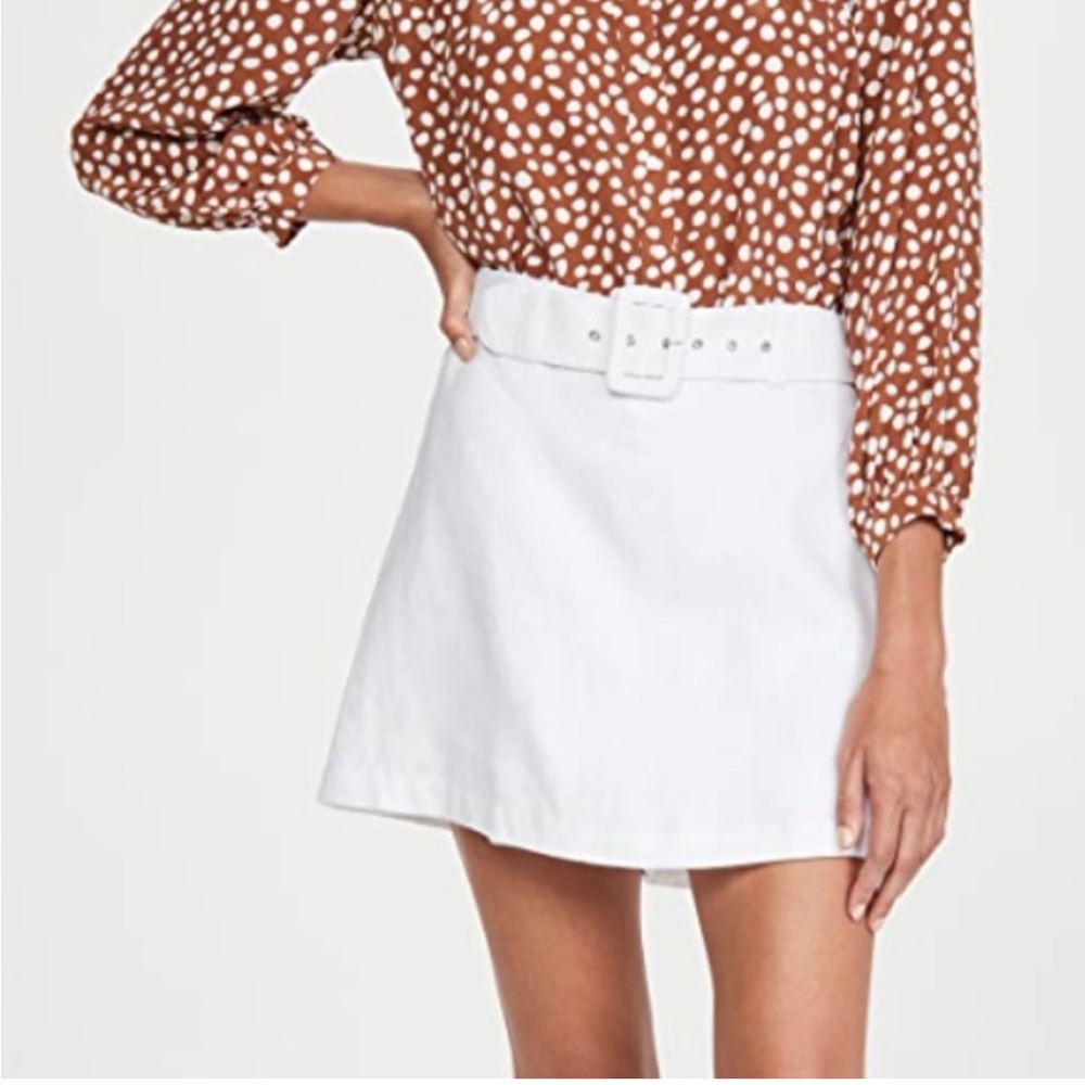 Faithful The Brand White Celia Skort Linen Belted Preppy Costal Mini Size 6